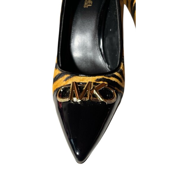 Michael Kors Parker Pump Tiger Print Calf Hair Patent Leather Stiletto Size 6 - Picture 6 of 6